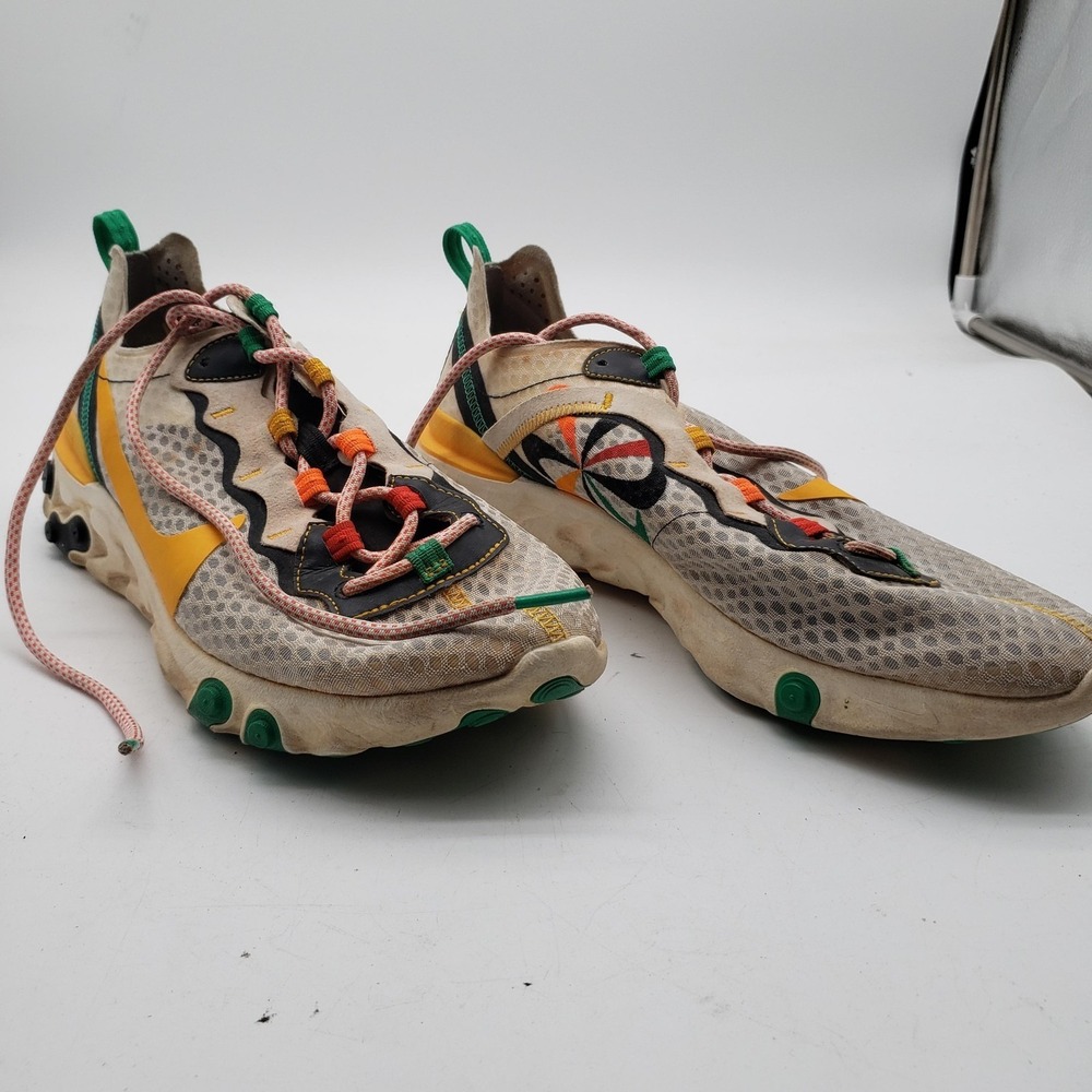 Nike React Shoes Mens Size 10 Beige Yellow Colorblock Sneakers CK9288-100